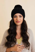 Women's Chunky Cable Knit Pom Pom Beanie