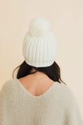 Women's Chunky Cable Knit Pom Pom Beanie