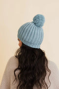 Women's Chunky Cable Knit Pom Pom Beanie
