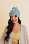 Women's Chunky Cable Knit Pom Pom Beanie