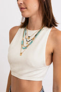 Boho Turquoise Beaded Layered Necklace
