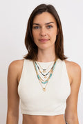 Boho Turquoise Beaded Layered Necklace