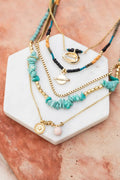 Boho Turquoise Beaded Layered Necklace