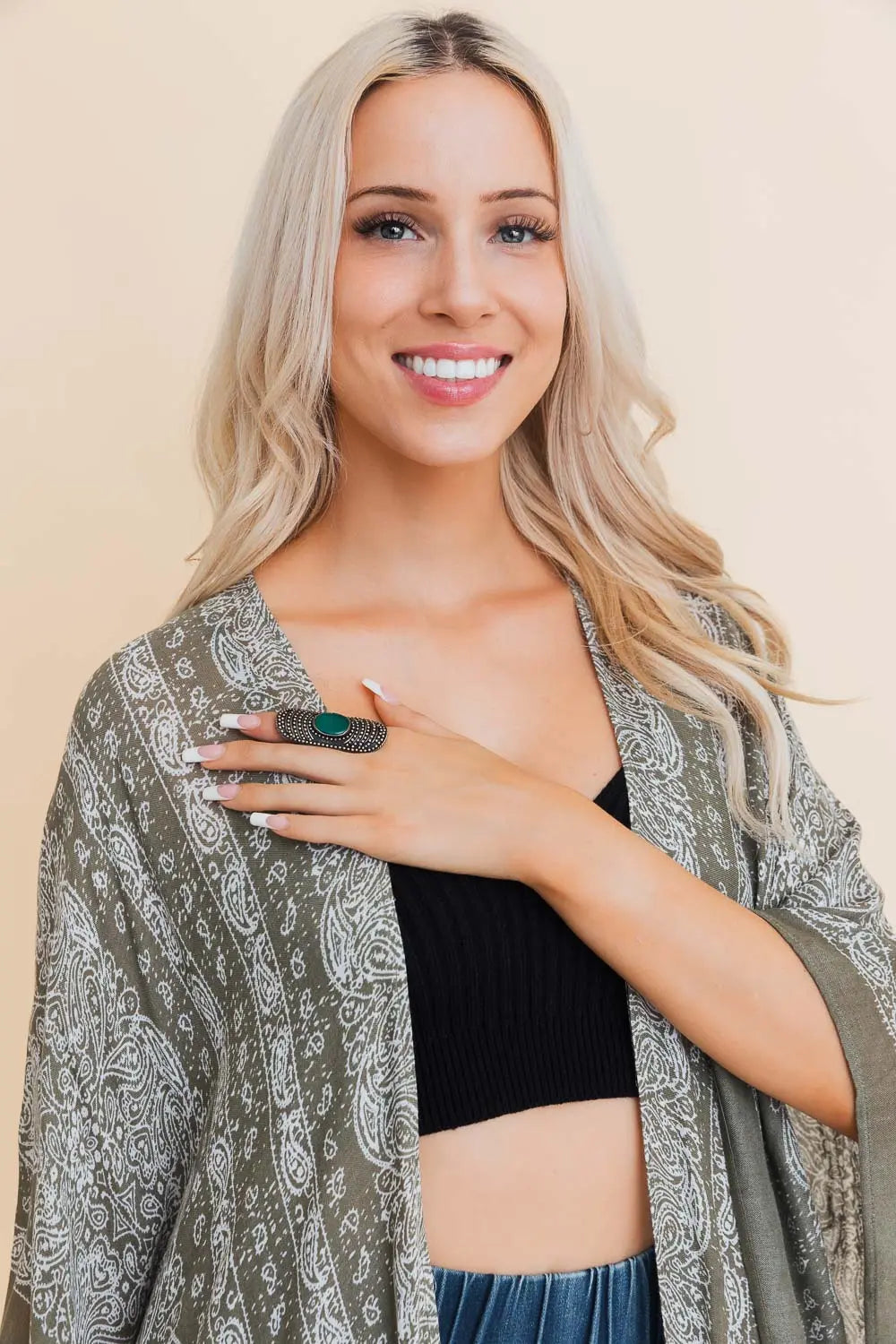 Vintage Boho Turquoise-Style Statement Ring