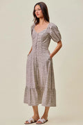 SO ME Ditsy Floral Belted Maxi Dress