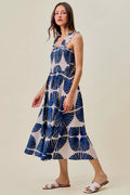 SO ME Abstract Print Midi Dress
