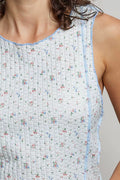 POL Seam detail Floral Ribbed Tank