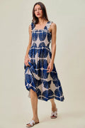 SO ME Abstract Print Midi Dress