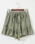 Dahlia Tie Waist Ruffle Hem Shorts