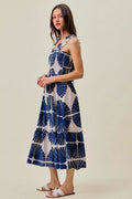 SO ME Abstract Print Midi Dress