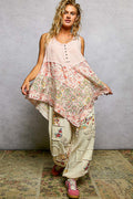 POL Ribbed Tank with Woven Print Patch