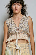 POL Shimmer Pattern Crop Top