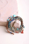 Boho Beaded Suede Wrap Bracelet