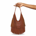 Untamed Leather Fringe Shoulder Bag