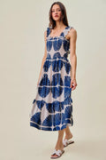 SO ME Abstract Print Midi Dress