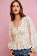 SO ME Floral Lace Trim Blouse