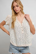 BiBi Ivory Bloom Blouse