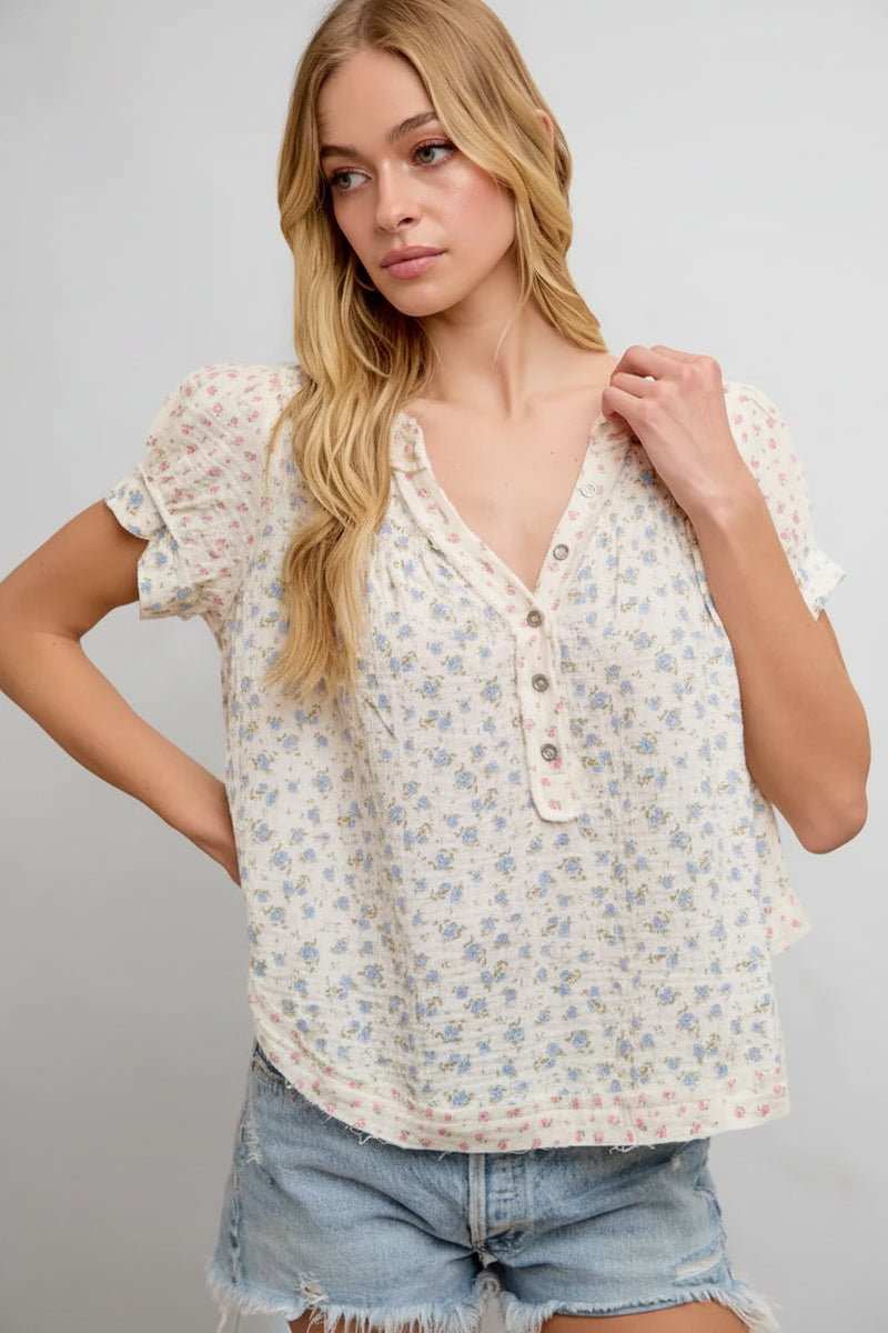 BiBi Ivory Bloom Blouse