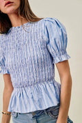 SO ME Smocked Bodice Blouse