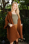 Women's Cozy Hooded Ruana Poncho