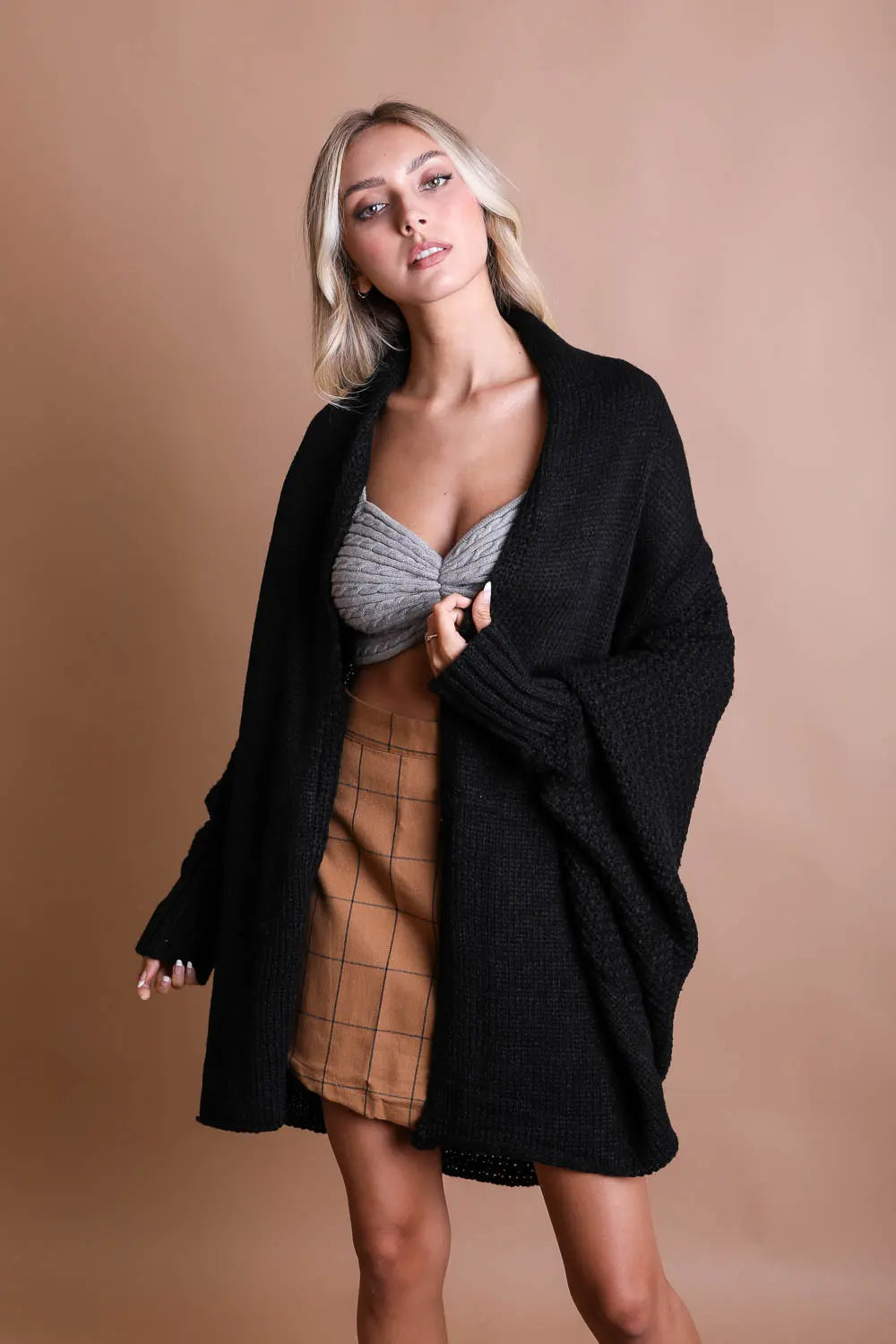 Women's Oversized Batwing Knit Cardigan