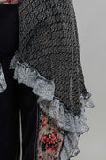 POL Vintage Wash Ruffled Crochet Vest Cardigan