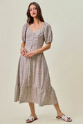 SO ME Ditsy Floral Belted Maxi Dress