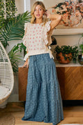 BiBi Flower Printed Ruffle Sleeve Top