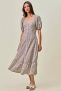 SO ME Ditsy Floral Belted Maxi Dress