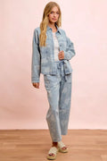 BiBi Printed Washed Denim Jacket
