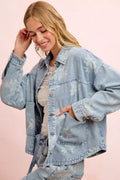 BiBi Printed Washed Denim Jacket