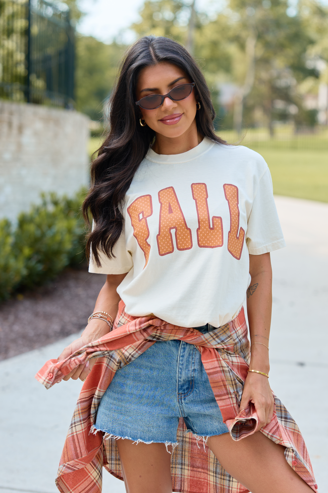 Fall Polka Dot Ivory Comfort Colors Graphic Tee