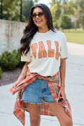 Fall Polka Dot Ivory Comfort Colors Graphic Tee