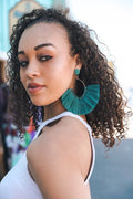 Boho Fan Tassel Statement Earrings