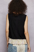 POL Floral Print V-Neck Textured Tank