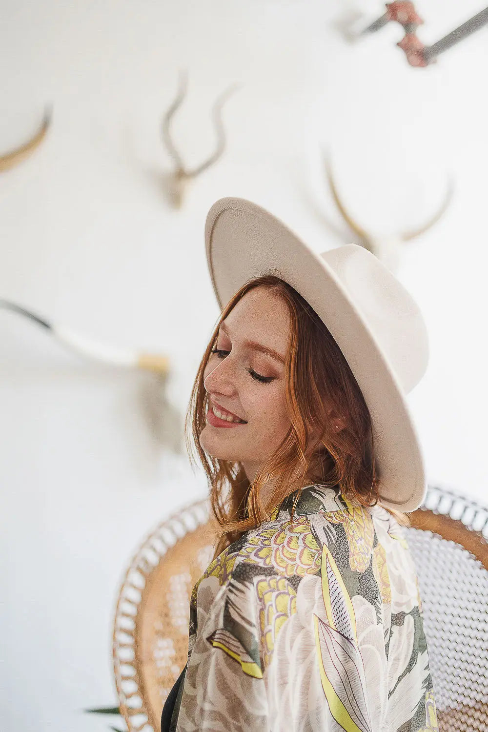 Women's Boho Flat Brim Buckle Hat