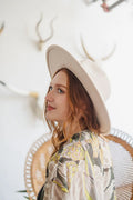 Women's Boho Flat Brim Buckle Hat