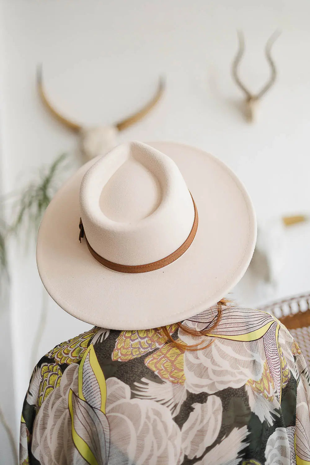 Women's Boho Flat Brim Buckle Hat