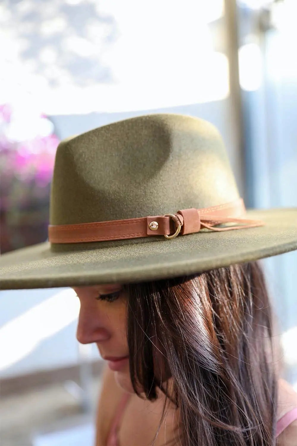 Women's Boho Flat Brim Buckle Hat