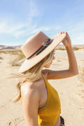 Women's Wide Brim Bolero Hat with Gold Buckle