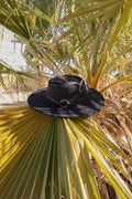 Women's Wide Brim Bolero Hat with Gold Buckle