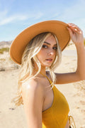 Women's Wide Brim Bolero Hat with Gold Buckle