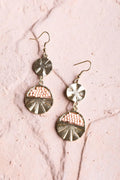 Gold Sunburst Dangle Earrings