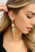 Gold Sunburst Dangle Earrings