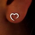 Seraphina Minimalist Heart Studs