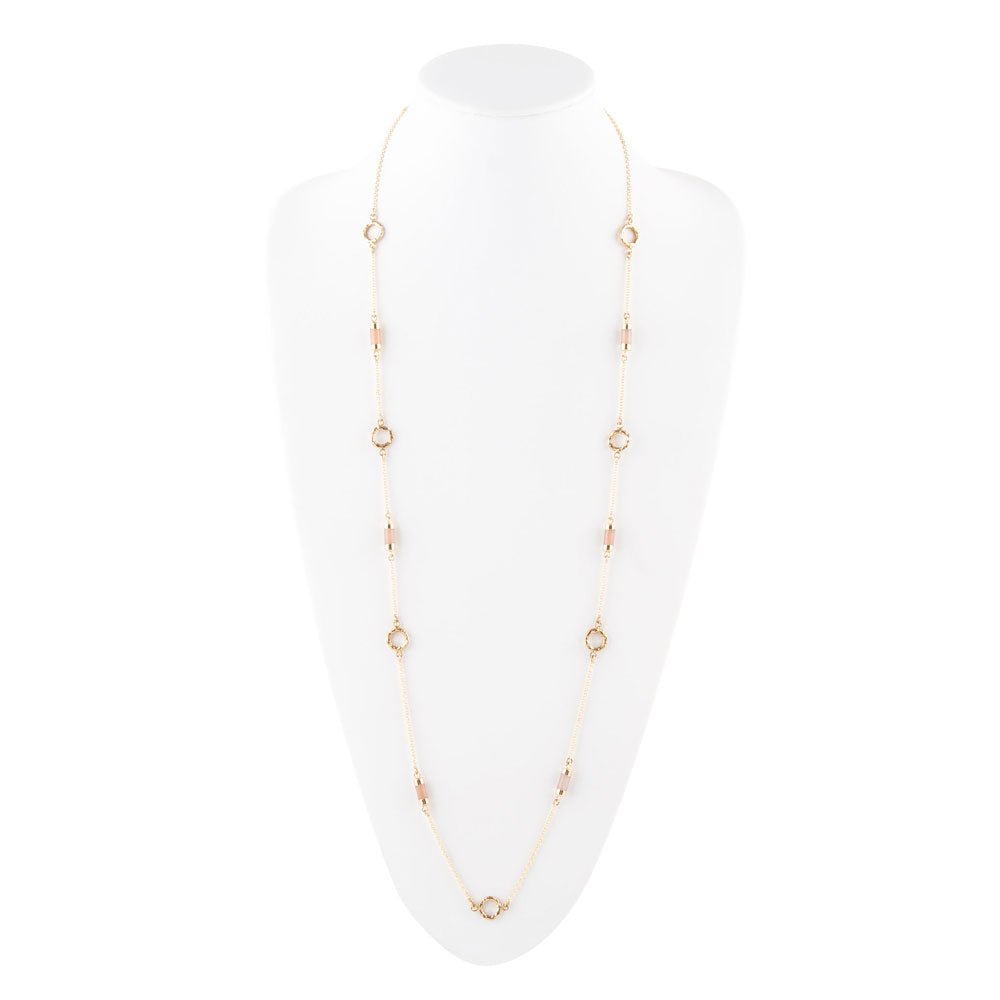 Orange Moonstone and Bronze Necklace
