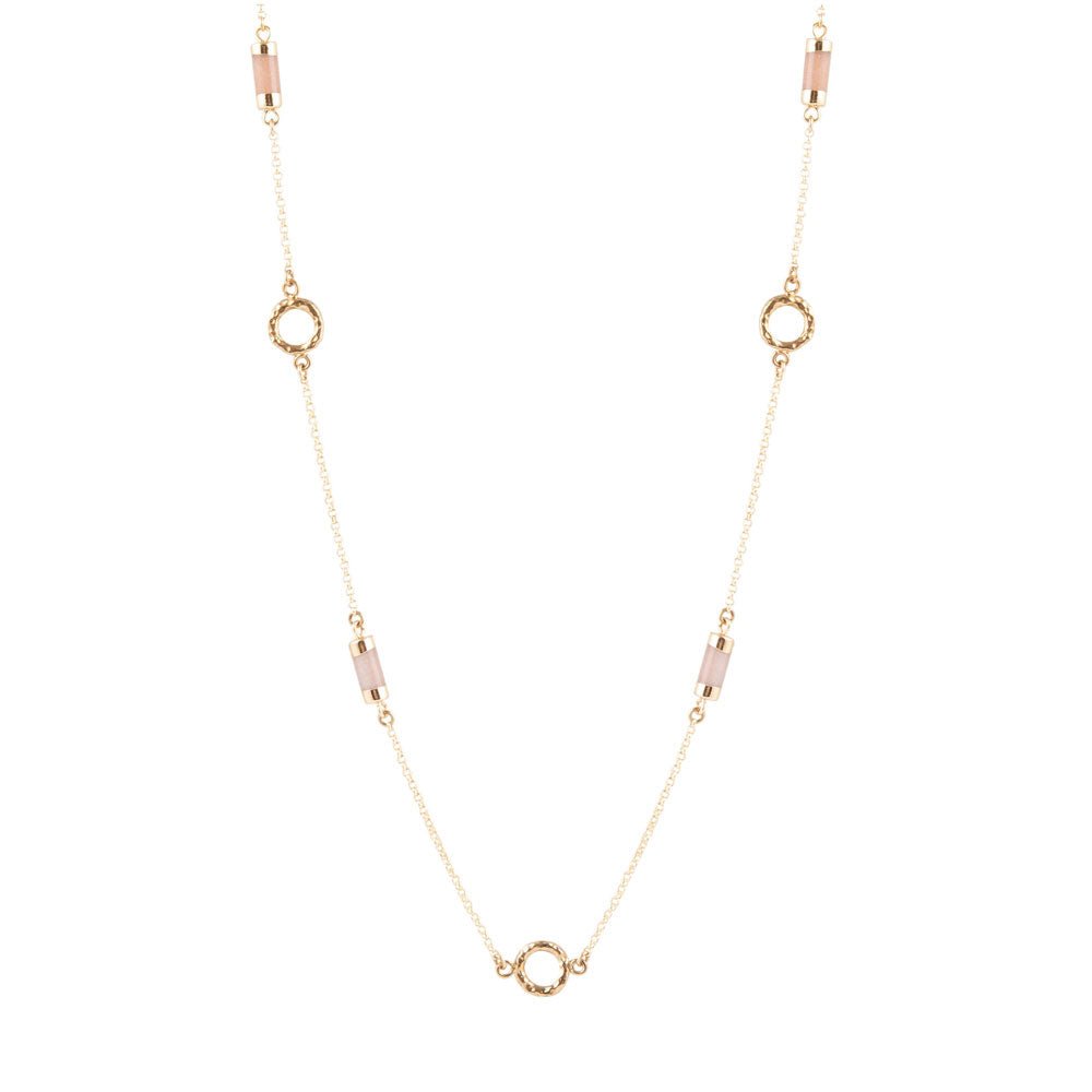 Orange Moonstone and Bronze Necklace