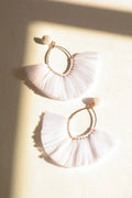 Boho Fan Tassel Hoop Earrings