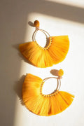 Boho Fan Tassel Hoop Earrings