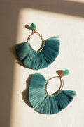 Boho Fan Tassel Hoop Earrings